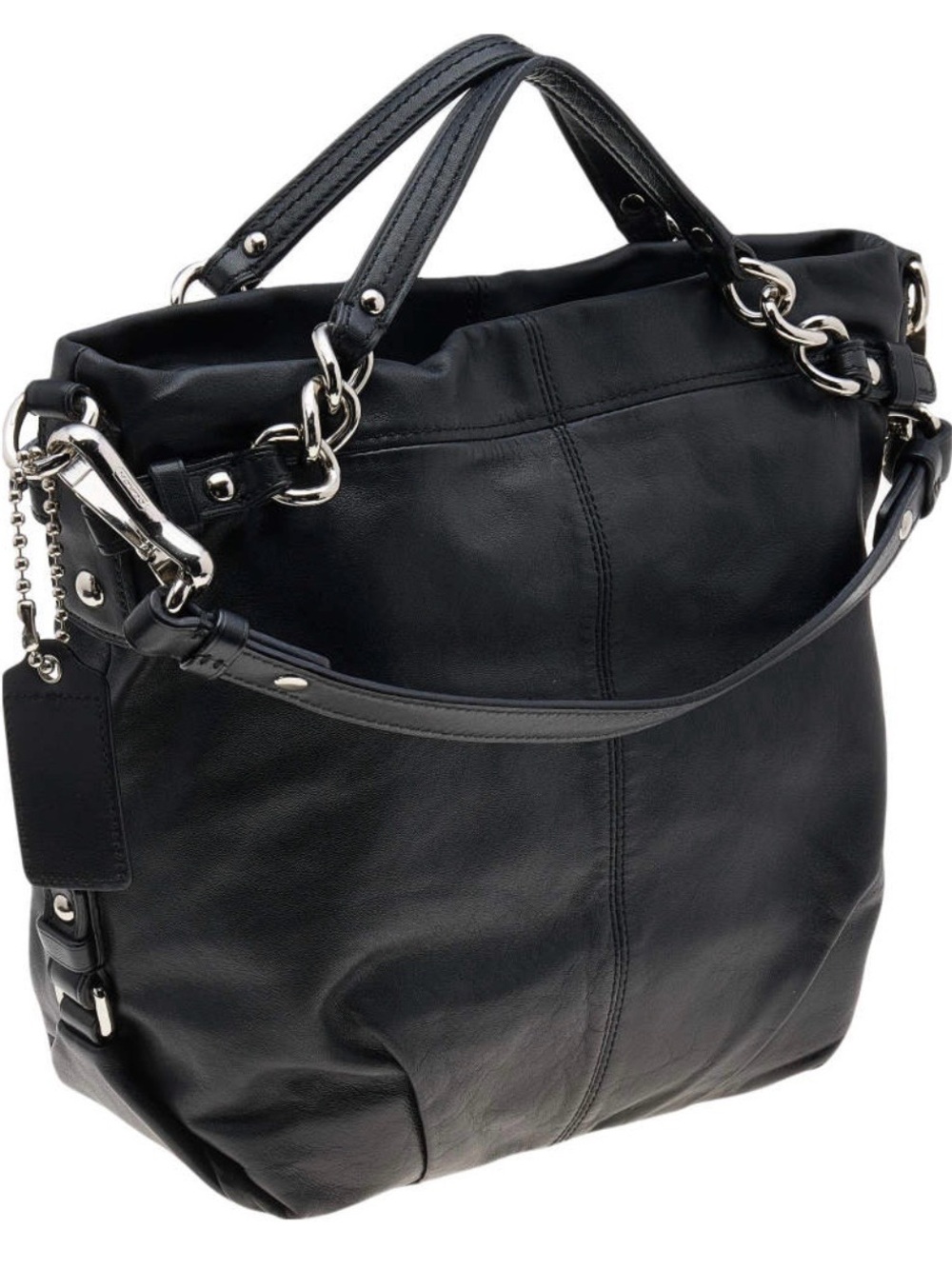 Coach Brooke #14820 in a soft smooth black leather with silver hardware accents - Picture 2 of 14